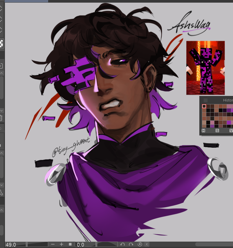 Vi un poquito de él y ya me cayó bien, me insipiré en varios fanarts que vi porque la verda sí está dificil diseñar su skin jasjdfjg 
#ashswagfanart #doodle