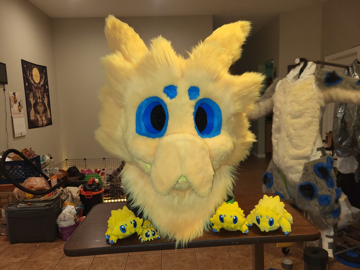 ZaxYote's tweet photo. Its still Friday, i can still post bug for #fursuitfriday right?? 

Joltik head made completely by me (@CactusKingsSt) 
Machine sewing help by @varuna_husky 
Eye blanks by Furry Bay (https://t.co/84cDcmQXLt) https://t.co/0epiFFnI45