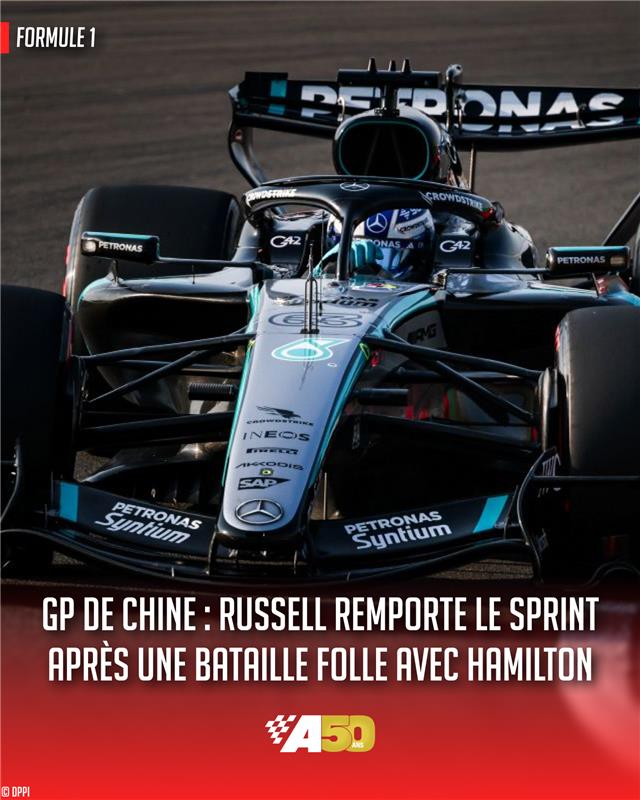 autohebdo's tweet image. Après une bataille géniale en début de course avec la Ferrari de Lewis Hamilton, George Russell a fini par reprendre les commandes de la course sprint pour aller gagner nettement.

#F1 #ChineseGP #Sprint