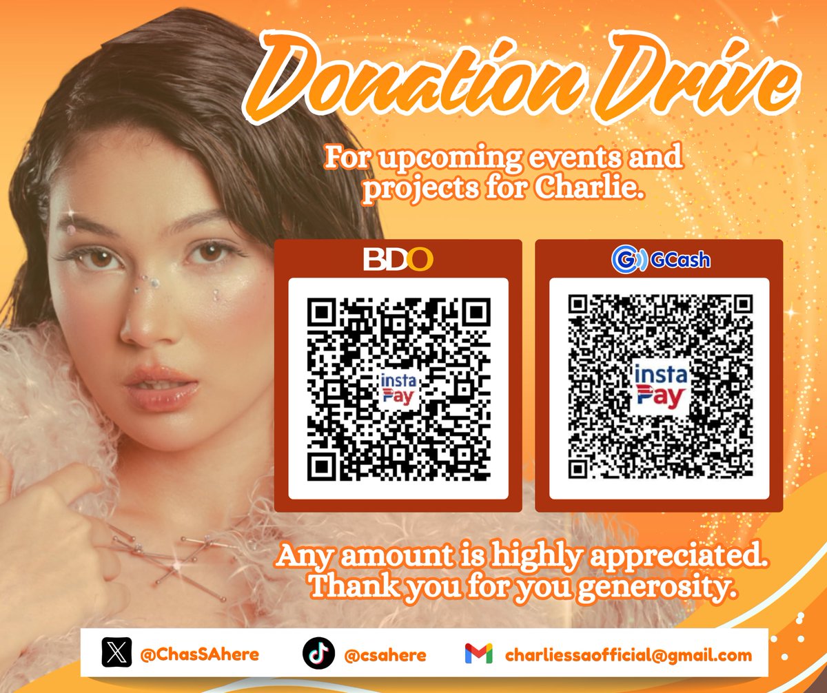 Angels , let’s make something special for CHARLIE 🪽

We’ve opened a donation drive to fund materials &amp; preparations for a meaningful fan project. 

Join our donation drive to fund our team live .
Every amount counts.please don't forget to send us your receipts 🧡🧡