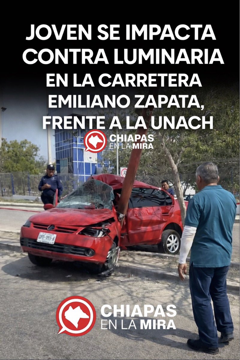 ACCIDENTE EN TUXTLA
Un vehículo se estrelló contra una luminaria frente a la UNACH, sobre la carretera Emiliano Zapata. Testigos señalan que el conductor iba a exceso de velocidad y presuntamente usando el celular.
¿Hasta cuándo estos accidentes?

#ChiapasEnLaMiraNoticias #Tuxtla