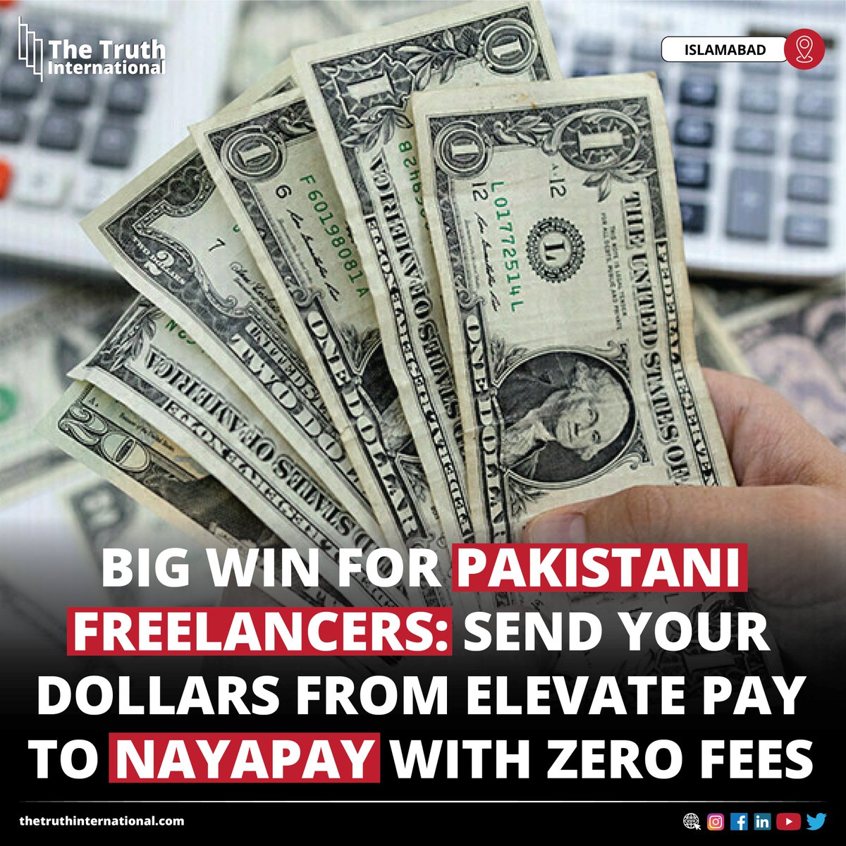 ttimagazine's tweet image. Big Win for Pakistani Freelancers: Send Your Dollars from Elevate Pay to NayaPay with Zero Fees

FOR FULL STORY: thetruthinternational.com/big-win-for-pa…

#BigWin #Pakistani #Freelancers #Send #Dollars  #Elevate #Pay #NayaPay #ZeroFees #Islamabad #TTI