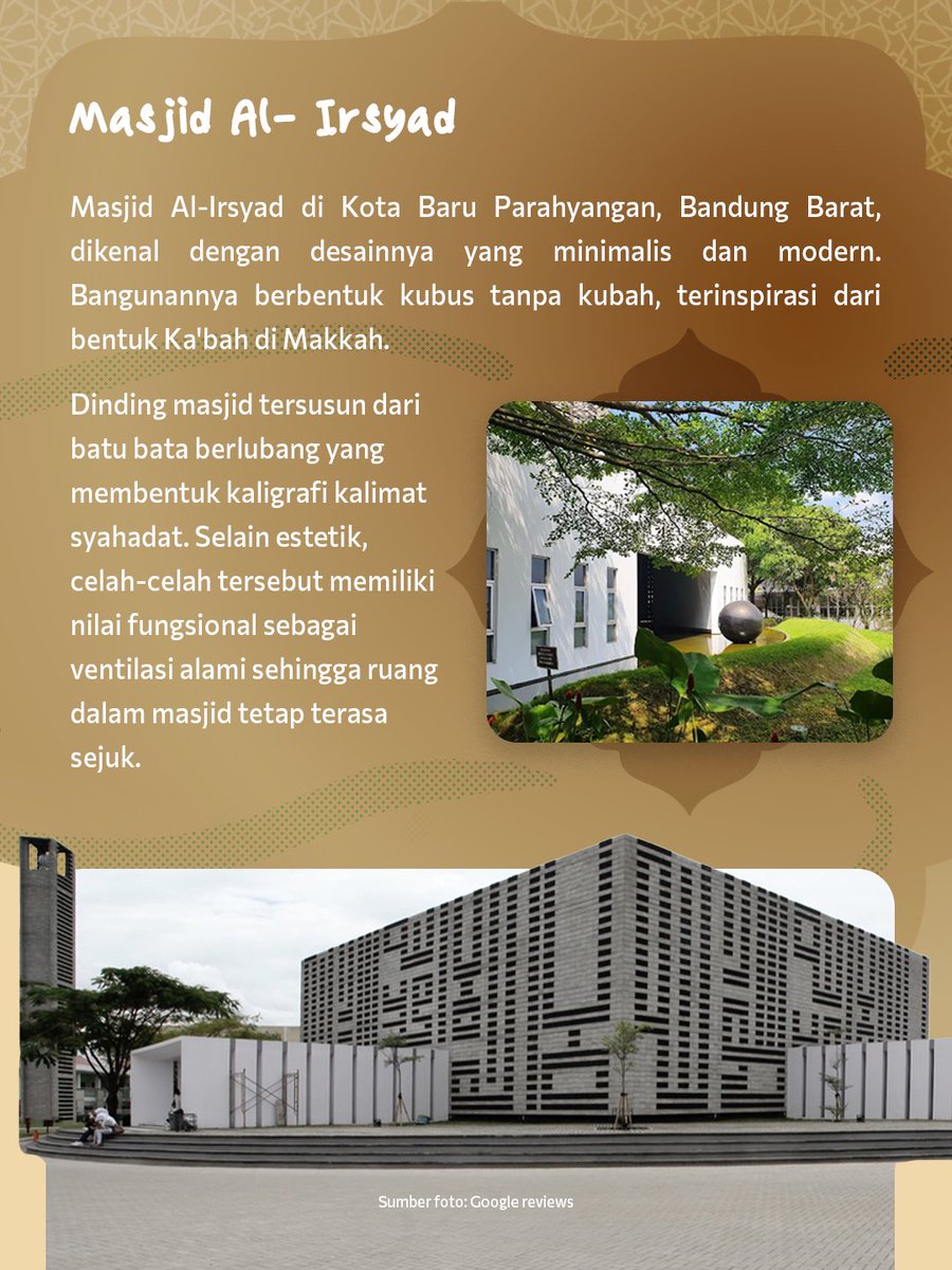 ekraf_ri's tweet photo. Swipe untuk melihat beragam masjid dengan arsitektur unik yang ada di Indonesia! π
#WeekendCreate
#NyamanBersama #NewEngineofGrowth
#Ekraf
#EkonomiKreatif https://t.co/IXTUO99TOj