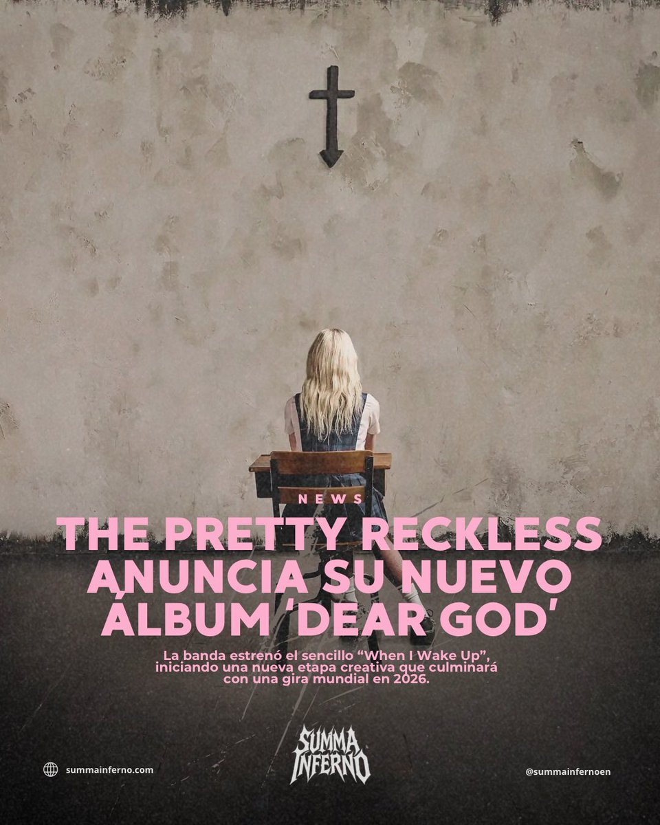 summainferno's tweet photo. The Pretty Reckless anuncia su nuevo álbum DEAR GOD y estrena el sencillo ‘When I Wake Up’ 🔥

#ThePrettyReckless #TaylorMomsen #RockNews #NewMusic #FearlessRecords https://t.co/wXnt8Q4zex