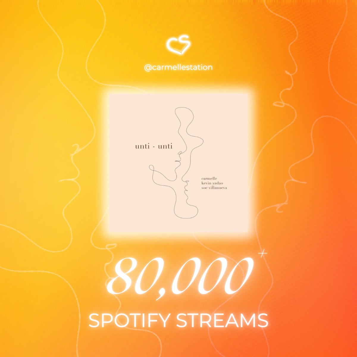carmellestation's tweet photo. UNTI-UNTI HAS REACHED 80K+ STREAMS!

Goal before the week ends: 100K Streams

Keep streaming ‘Unti-Unti’ together with CARMELLE’s latest single ‘Stay’ on Spotify!

You can also join our Stationhead streaming session anytime. Just follow the streaming rules!

#CARMELLE_1stSingle https://t.co/ChKcZfcPDi