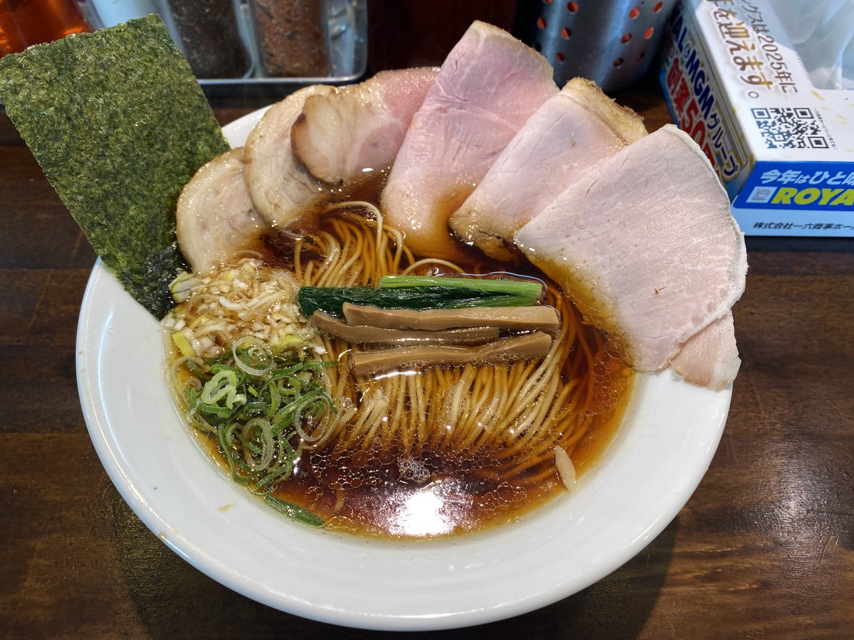 MisaoFukami's tweet photo. らぁーめん喜元門平須店
支那そば醤油＋肉増し4枚

肉が計6枚！
こちらでも肉三昧！ https://t.co/bdn1FGQSws