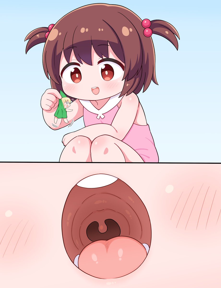 skeb.jp/@p_uni330/work…
#Skeb #Commission <a href="/skeb_jp/">Skeb (スケブ)</a> より

うにさん(<a href="/uni_kaisanbutu2/">あっとまーくうに</a>)より、
ロリっ子ちゃんVoreのイラストを頂きました！
無邪気にお口の中に入れようとしているのがいいですね〜！
舌でじっくり転がして味わってごっくんしてくれそう♡