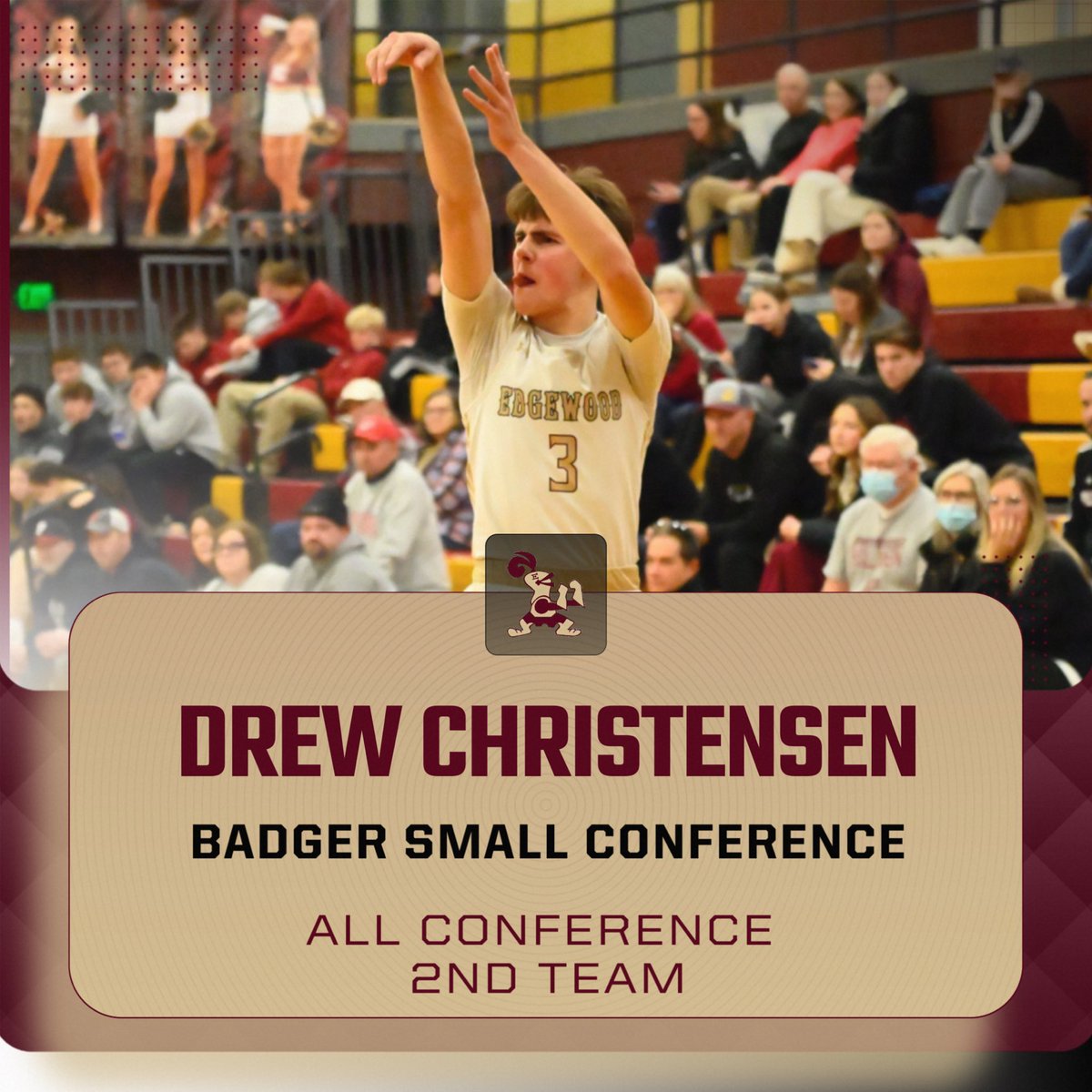 hs_edgewoodbb's tweet photo. Congrats to our two all conference players! 
Drew Christensen - 2nd Team
Ben Morey - Honorable Mention https://t.co/B4TbPD0IZy