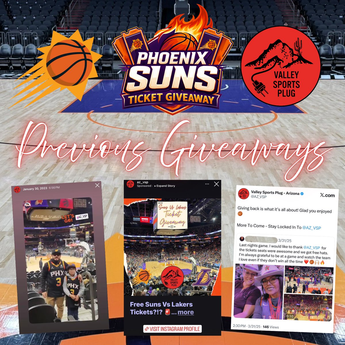 Free Suns Vs Nuggets Tickets?!? 🏀

Valley Sports Plug Is Giving YOU The Chance To Win 2 FREE Lower Level Tickets &amp; Parking Pass (Section 109 Row 11) To The March 24th Phoenix Suns Game Versus 3-Time MVP Nikola Jokic &amp; The Denver Nuggets!

How To Enter The Drawing ⬇️

* Subscribe