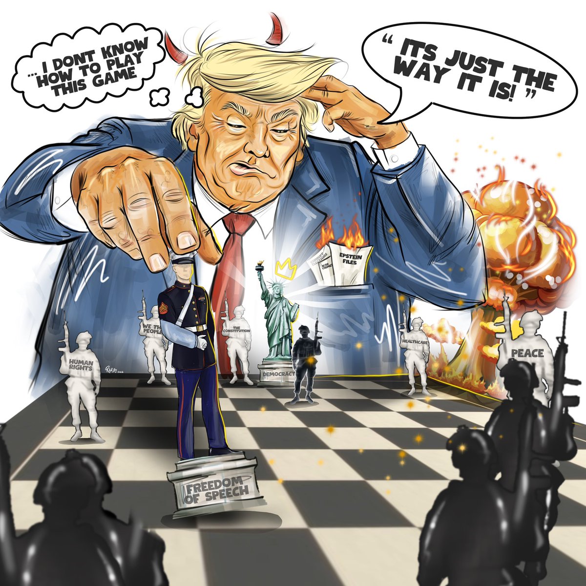 xraeart's tweet photo. The world feels heavy. I am appalled and very angry with the current administration that has no respect or compassion for service members and their lives. They are not pawns. This country is not here to boost an ego. #IranWar #trump #antiwar #supportourtroops #releasethefiles https://t.co/RgyLtKmrCX