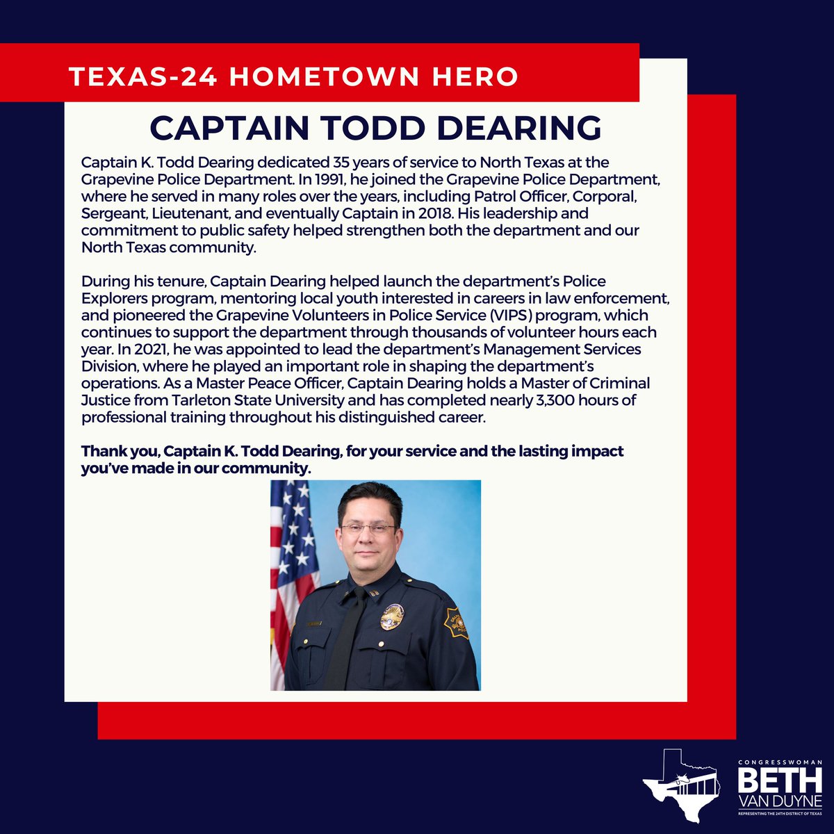 Congresswoman Beth Van Duyne tweet media