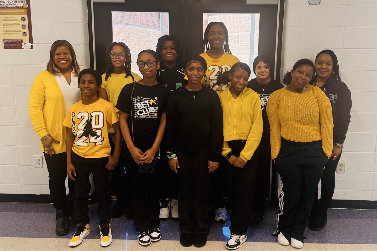 MrsDelaney101's tweet photo. Beta Pride: Serving with Purpose! 🏆@BearCreekMS Beta Club members celebrating #BetaWeek2026 “The Bear Way”! 🖤💛 @MsTGedu @Armstrong_BCMS @nationalbeta #BetaWeek https://t.co/RDg1dpGgA0