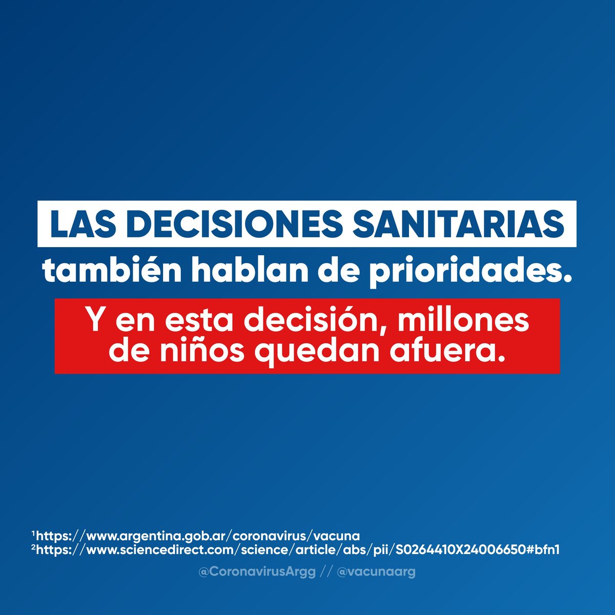 CoronavirusArgg's tweet photo. Vacunación COVID: los niños ya no son prioridad

Esta decisión, deja a más de 7 millones de 11 años o menos sin protección contra el SARS-COV-2. https://t.co/m5Uexbq1zZ