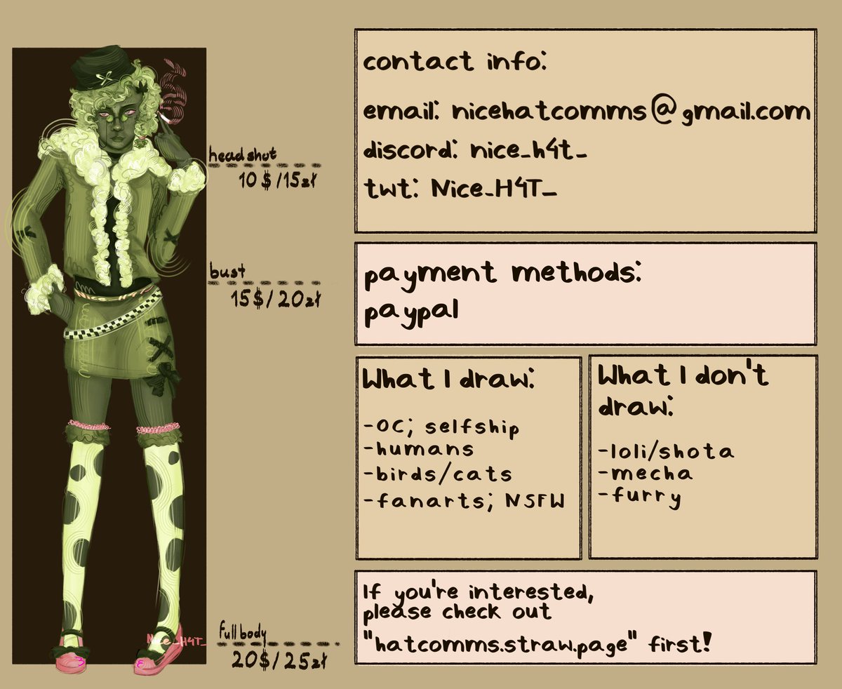 Nice_H4T_'s tweet photo. My comms are finally open, if youre interested check out https://t.co/Yfk6VkHEb6 first 🔥🔥 https://t.co/HH52XyRkep