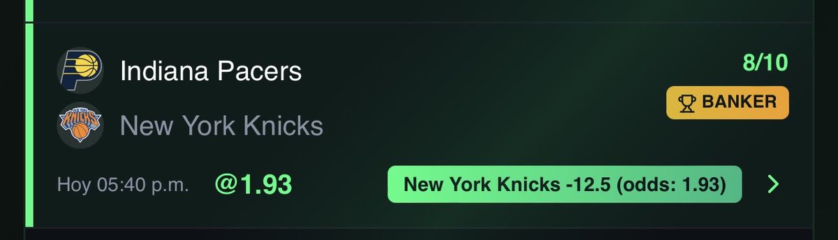 SubesuBET_'s tweet photo. ¡Ojo al Live! 🚨

Pick del momento: NY Knicks -12.5 🗽

Cuota @1.93 con un 80% de confianza según nuestro análisis.

Si buscas valor real en la jornada de hoy, es aquí. Los Pacers llegan limitados y la línea está en su punto. 📈

#GamblingTwitter #NBASeason #PacersKnicks #picks https://t.co/ytBq8FqygW
