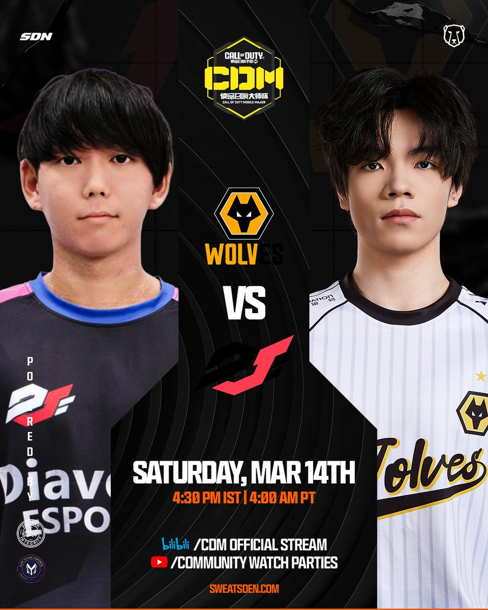 sweatsden's tweet photo. The Dream Run Meets the Final Boss. 🇯🇵🆚🐺

DvS is sitting pretty at the top of the table, but their "dream run" is about to face the ultimate reality check: Wolves Esports. While DvS has been untouchable lately, they’ve never faced this revamped, young Wolves squad hungry to defend their crown.

If DvS pulls off the upset today, they don’t just stay at the top they shift the entire power balance of the season.

Is the throne about to be taken, or will the Champions remind us why they wear the gold? 👑

@TeamDvS_CODM @WolvesEsports