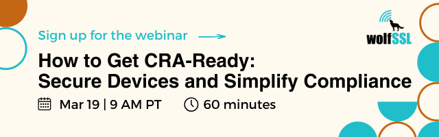 wolfSSL's tweet image. The EU Cyber Resilience Act (CRA) is reshaping how connected devices must be secured. 🔐
Join our live webinar to learn how to prepare and simplify compliance.

📅 March 19 | 9 AM PT
Register now: us02web.zoom.us/webinar/regist…

#CyberSecurity #Embedded #CRA #CyberResilienceAct