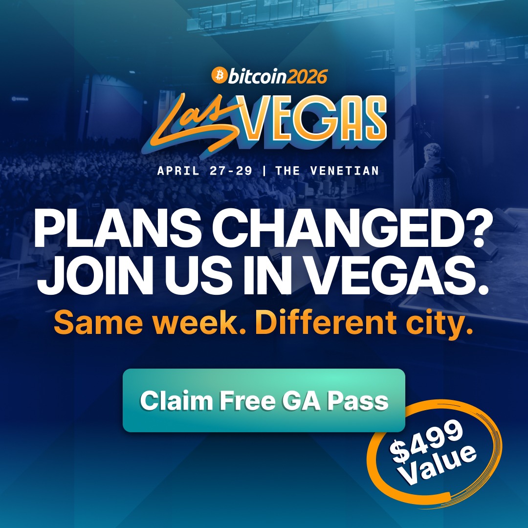 TheBitcoinConf's tweet photo. Token2049 Dubai has been canceled. If you had plans to be there, we’ve got you.

Claim a free GA pass to Bitcoin 2026 in Las Vegas (April 27–29). $499 value. No strings.

Submit your Token2049 confirmation to redeem ⬇️