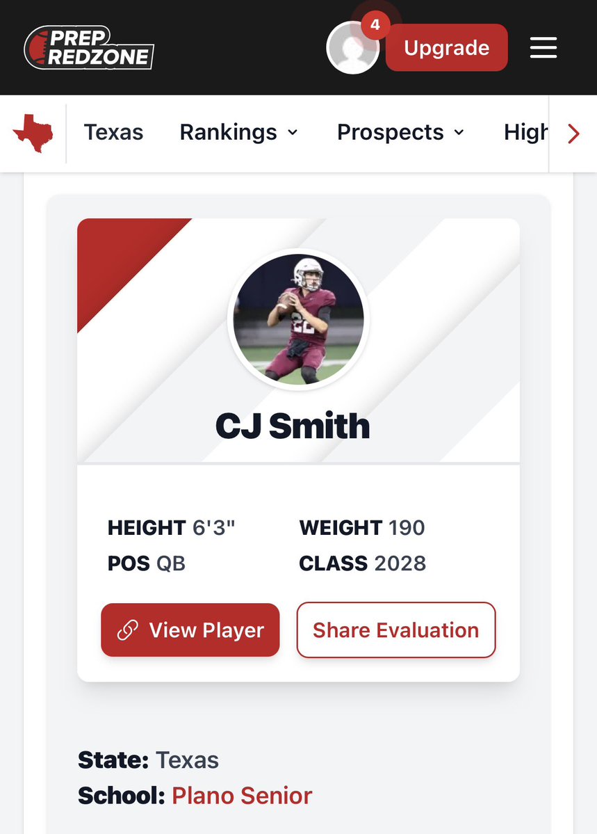 CJ Smith QB 2028 tweet media