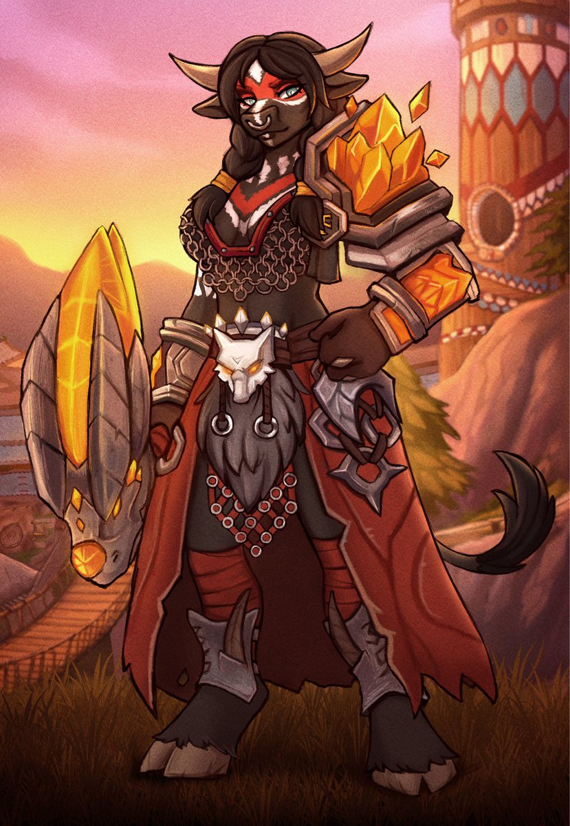 DragonmawOrc's tweet photo. Nayra Grimtotem, my Tauren Shaman

Art by the amazing @HoneyMooo3 

#warcraftart #worldofwarcraft https://t.co/N68gb4lEki