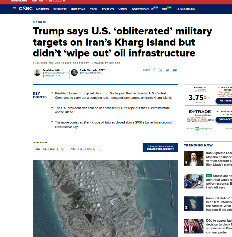 anasalhajji's tweet photo. ⭕️No matter how you slice it, something doesn't add up—especially given that Kharg Island was targeted early in the conflict.

⭕️Even if the entire island were turned into molten lava from volcanic-level destruction, the actual hit to Iran's oil export capacity would be s limited . Anyone claiming that bombing or seizing Kharg would cripple the regime's ability to keep oil flowing clearly doesn't understand Iran's oil infrastructure.