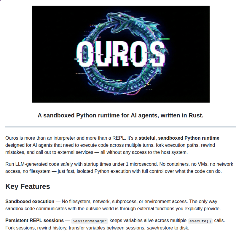 Execute Python code via sandboxed runtime https://t.co/eIk2PNO2dn