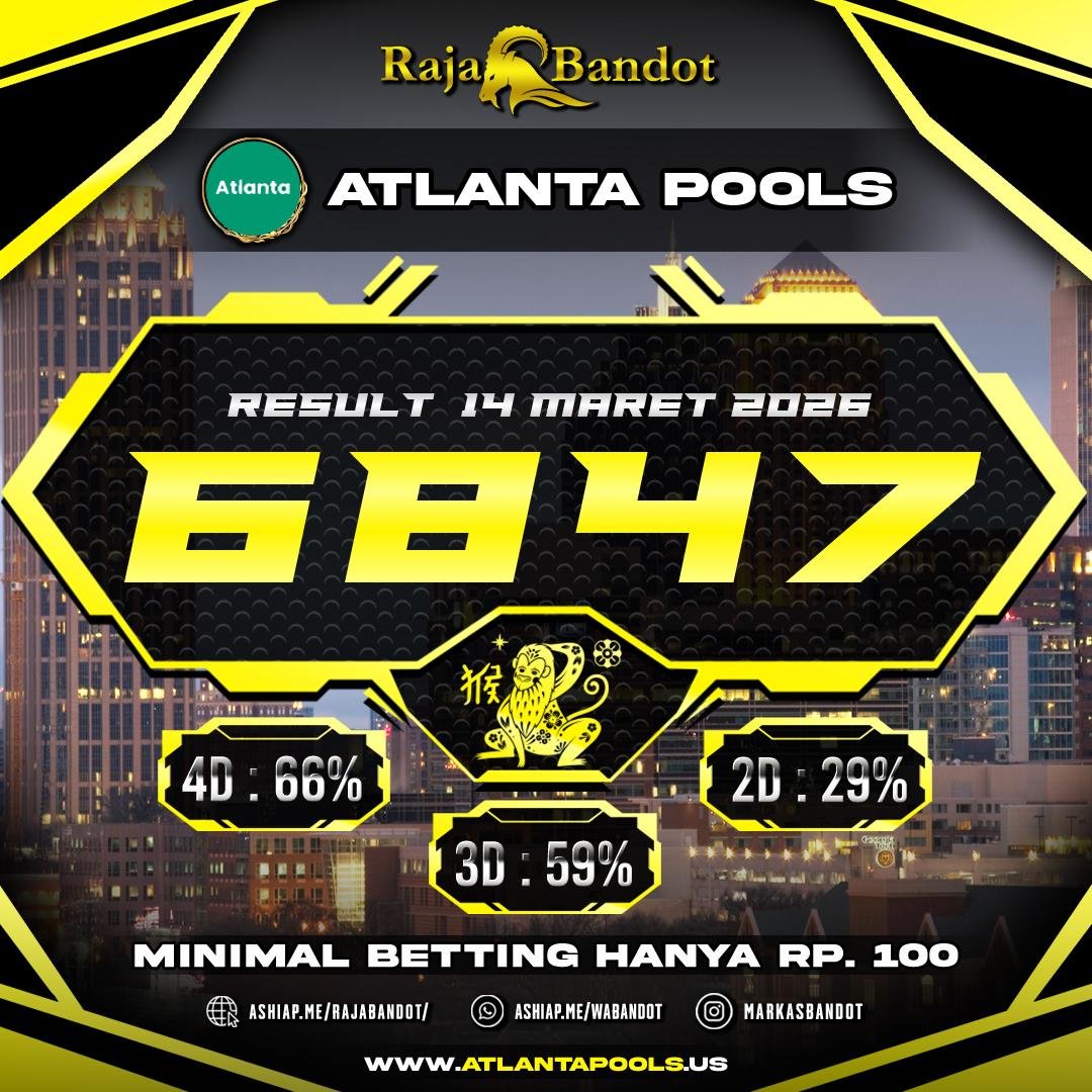 RAJABANDOT999's tweet image. ✨ INFO LENGKAP PENGELUARAN ATLANTA ✨ 
RESULT  : 🔥 6847 🔥 
SHIO :  MONYET 
TANGGAL :14 MARET 2026

SELAMAT KEPADA PEMENANG SALAM JACKPOT #ATLANTAPOOLS  #RAJABANDOT_OFFICIAL2