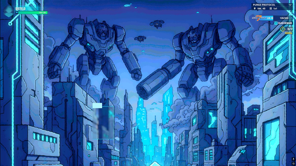 Two robots, one screenshot. Double trouble in The Sandbox Season 7. <a href="/TheSandboxGame/">The Sandbox</a>  tsbga.me/TheSandbox #Season7