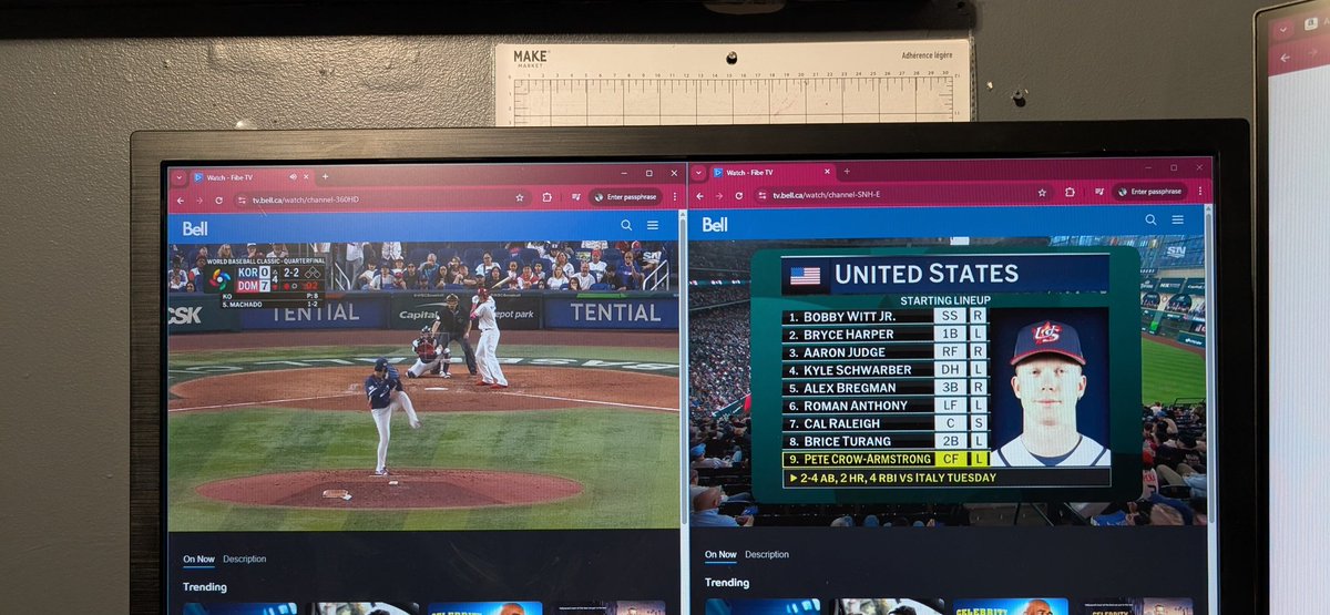 Time to split a screen. #WBC