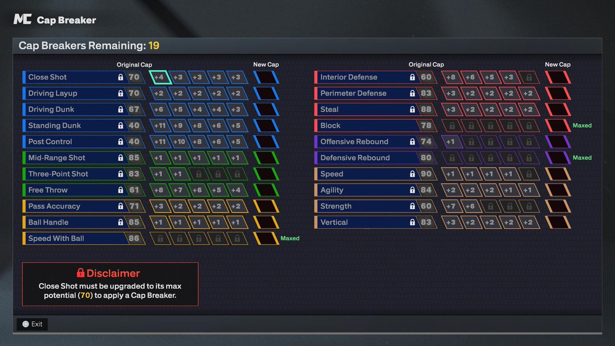 ahccursed's tweet photo. @Hesy2K just peeped 6'6 vid n labbed this up.. new build? Caps: 4 perim(92), 5 steal(99), 3 agl (90), 4 middy(89), 5 dnk(89) for 21 caps total. Pretty sure it's fairly optimized🤓 https://t.co/96Kk9hXKmD