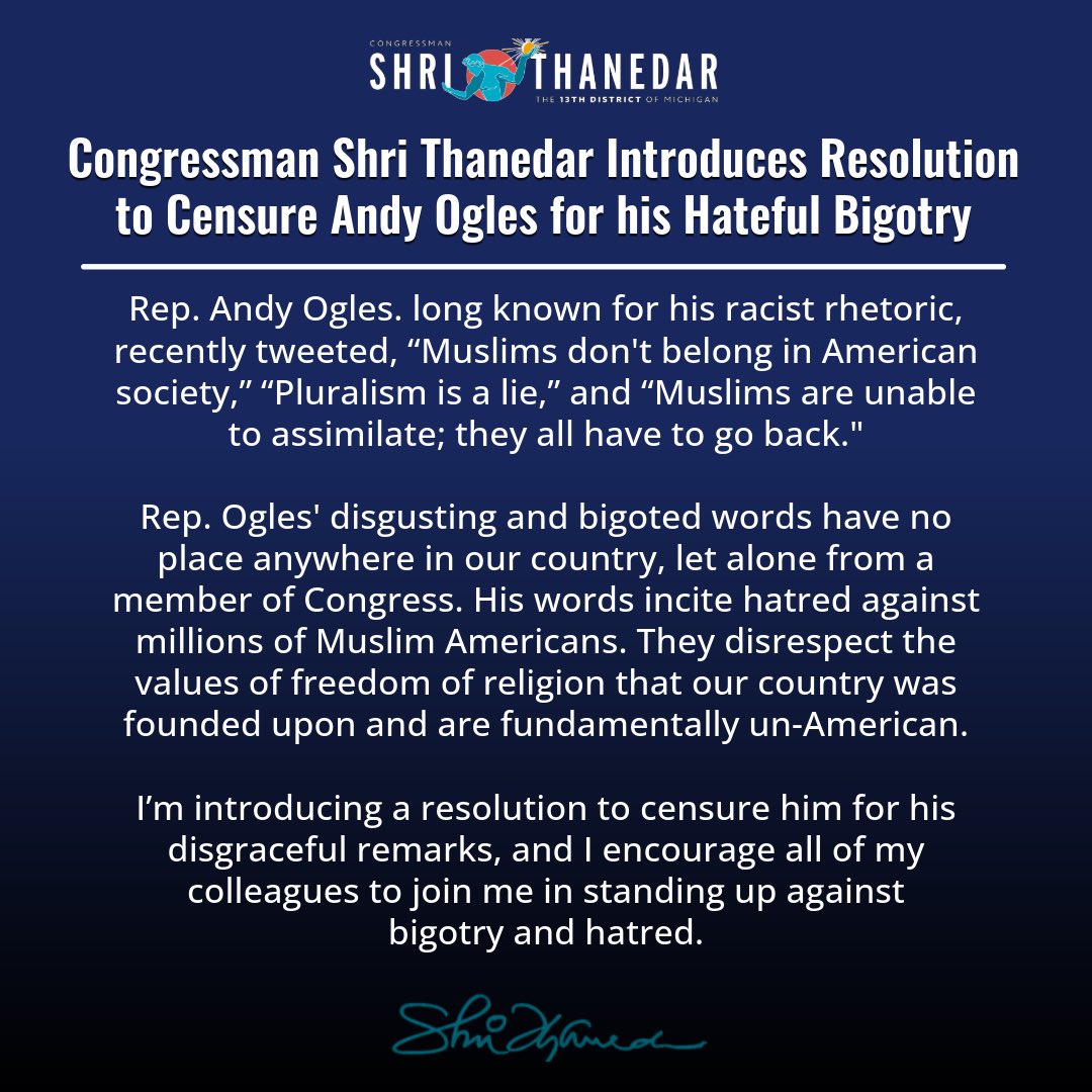 Congressman Shri Thanedar tweet media