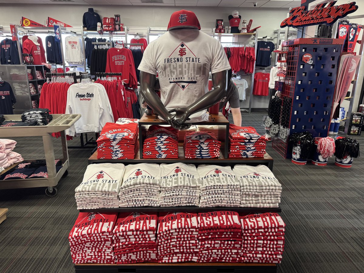 BulldogLocker's tweet photo. We are geared up and ready with  @FresnoStateBSB merch!

Picture perfect baseball weather this weekend https://t.co/bHIRkLXUZS