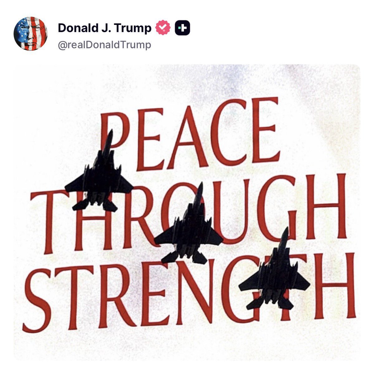 GuntherEagleman's tweet photo. Peace through STRENGTH! https://t.co/McRRtqK0lJ