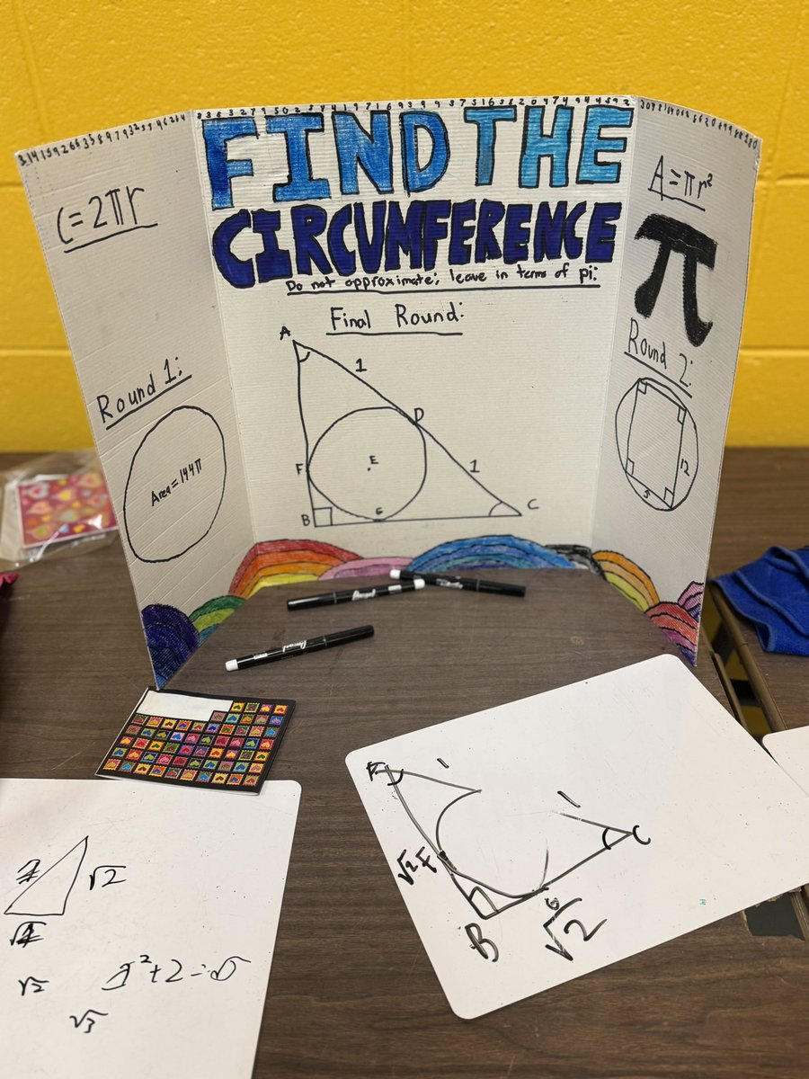 math_chen's tweet photo. Pi day STEM displays 2026 part 4 @ColoniaHigh @CHS_Chiera @MATNatlOffice https://t.co/2hhiu2oG5U