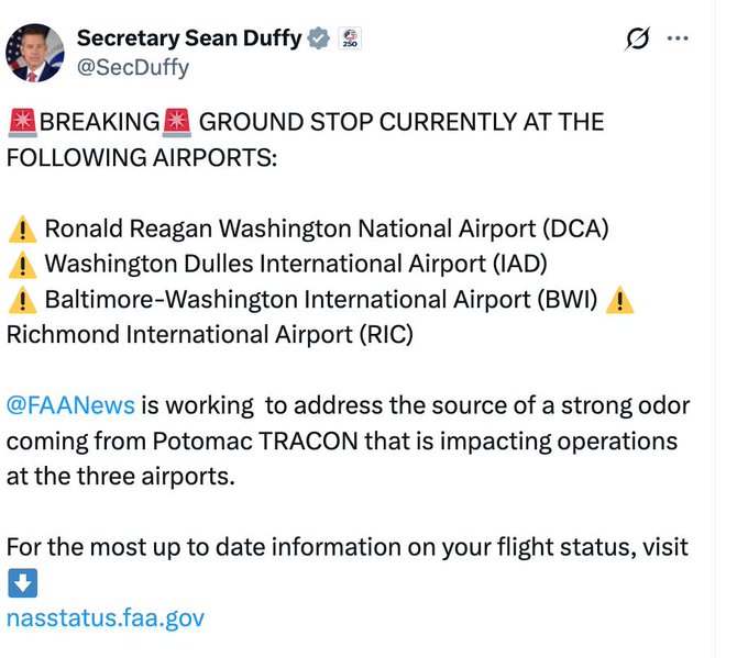 LeeGolden6's tweet image. BREAKING

IRANIAN MISSILES HIT &amp;amp; DAMAGE 5 US KC-135 REFUELING PLANES IN SAUDI ARABIA — WSJ
Iran needs to start protecting it's skies from bombers &amp;amp; jet-fighters!

GROUND STOP issued at DC AIRPORTS over ‘STRONG CHEMICAL SMELL’ at air traffic control center — FAA