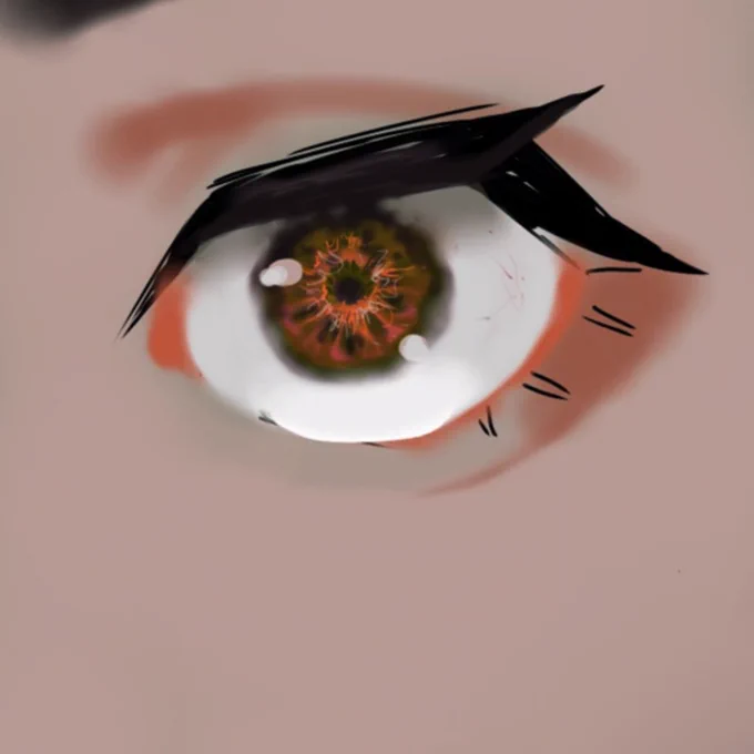 みんながよくハウトゥ目やってるからやってみたけど普段こんな描き方しない 楽しんでるだけの塗りになったら急にそうなるの?へえ…