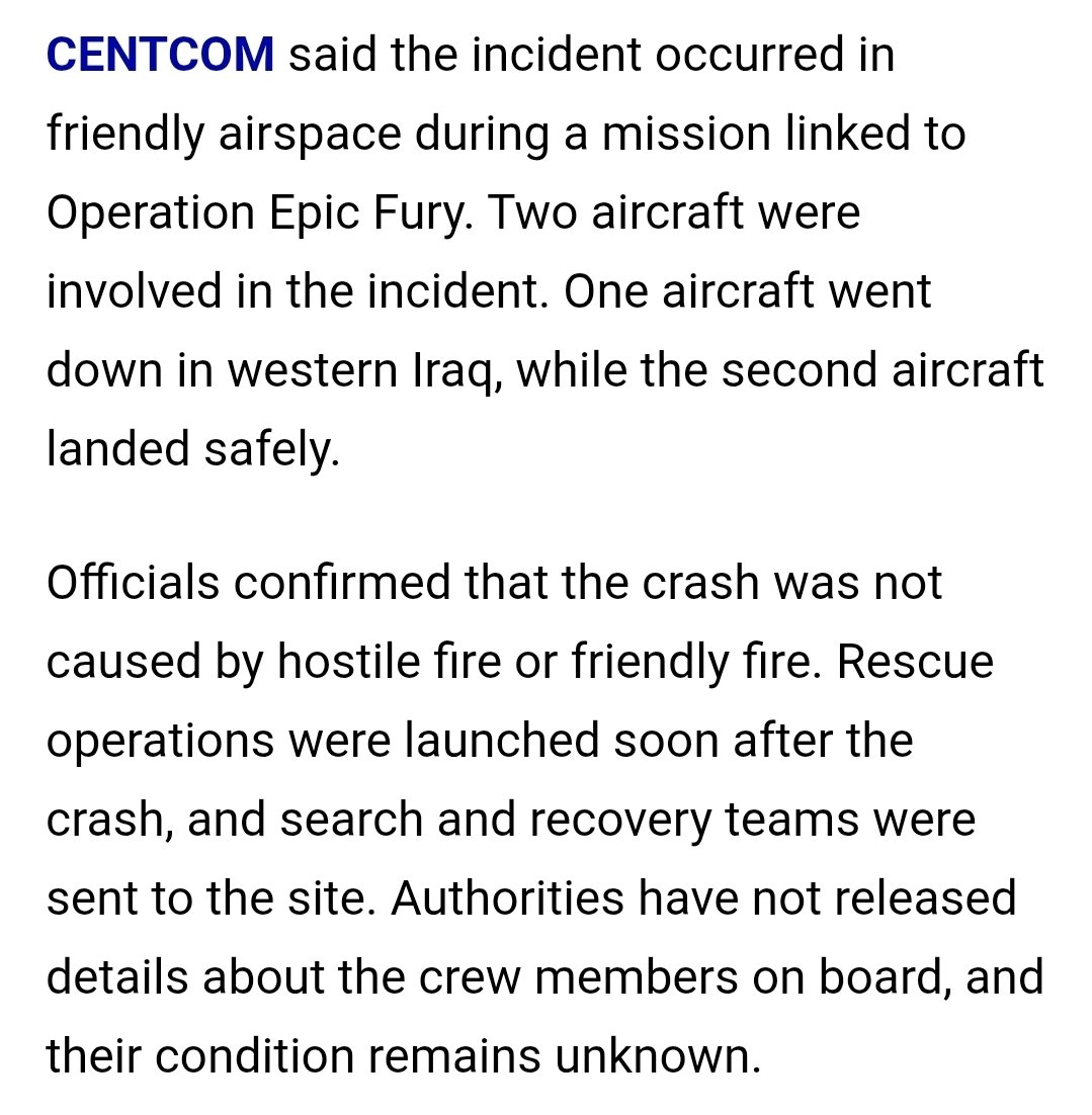 CarrieCnh12's tweet image. I just had to look it up; one KC-135  a Boeing aircraft (!), is US$39.6 M, and in the space of 2 days, the US Air Force lost 6 of them in the war against Iran, coming to about US$237,600,000 just up in flames. And that's not counting the fuel, artillery, and equipment on board