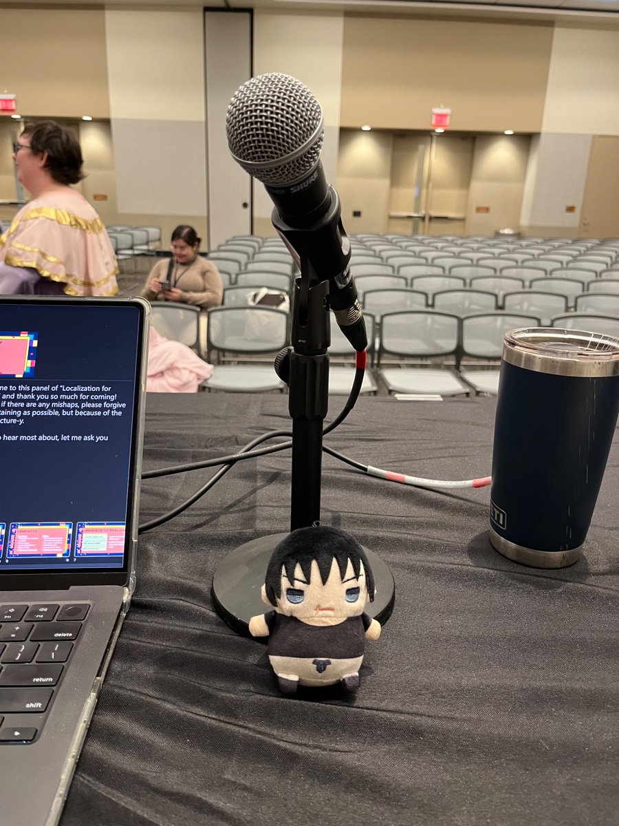 mainamba0328's tweet photo. This room is huge and the monitor is small… I simply hope some people will show up to the panel 😭

#GameOnExpo2026 https://t.co/lnqhP76HEp