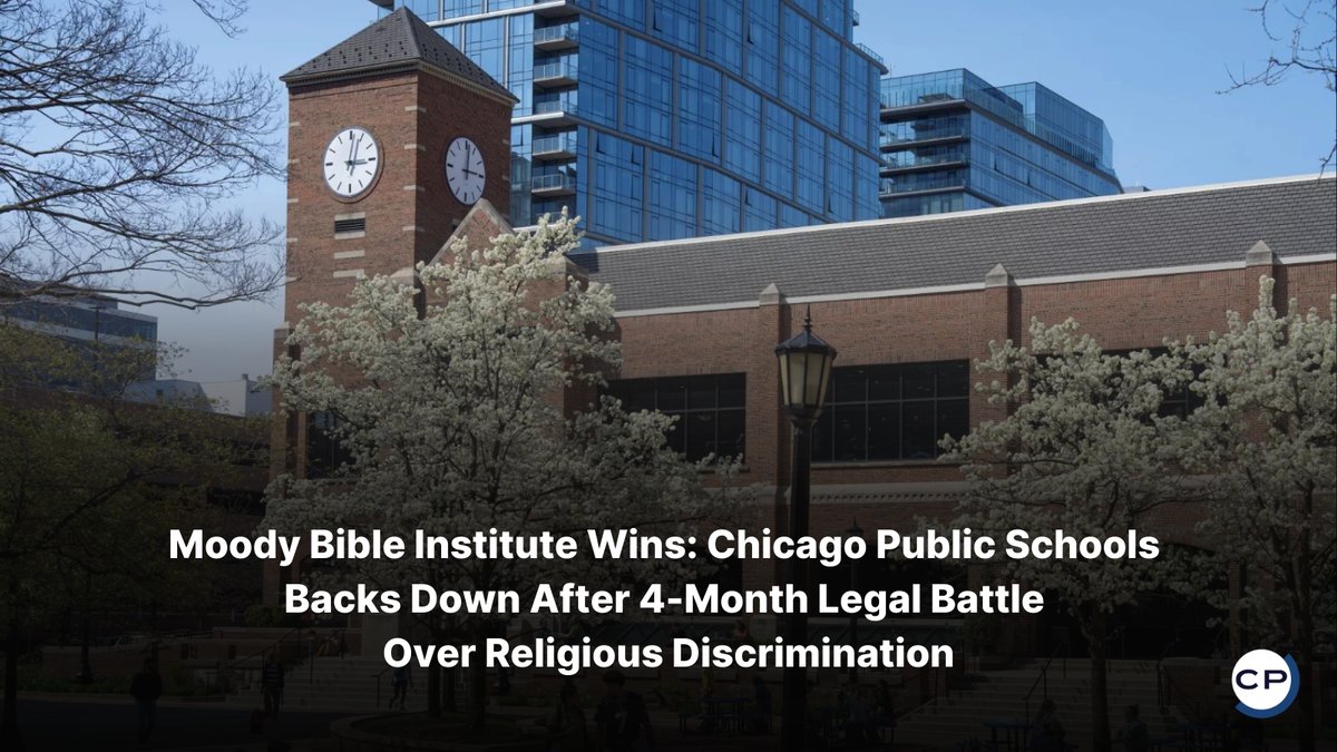 ChristianPost's tweet image. Moody Bible Institute fought Chicago Public Schools for 4 months over religious discrimination — and just won a landmark settlement. 🏛️
 #MoodyBibleInstitute #ReligiousLiberty #FirstAmendment #ChristianPost 
🔗 dlvr.it/TRTZrj