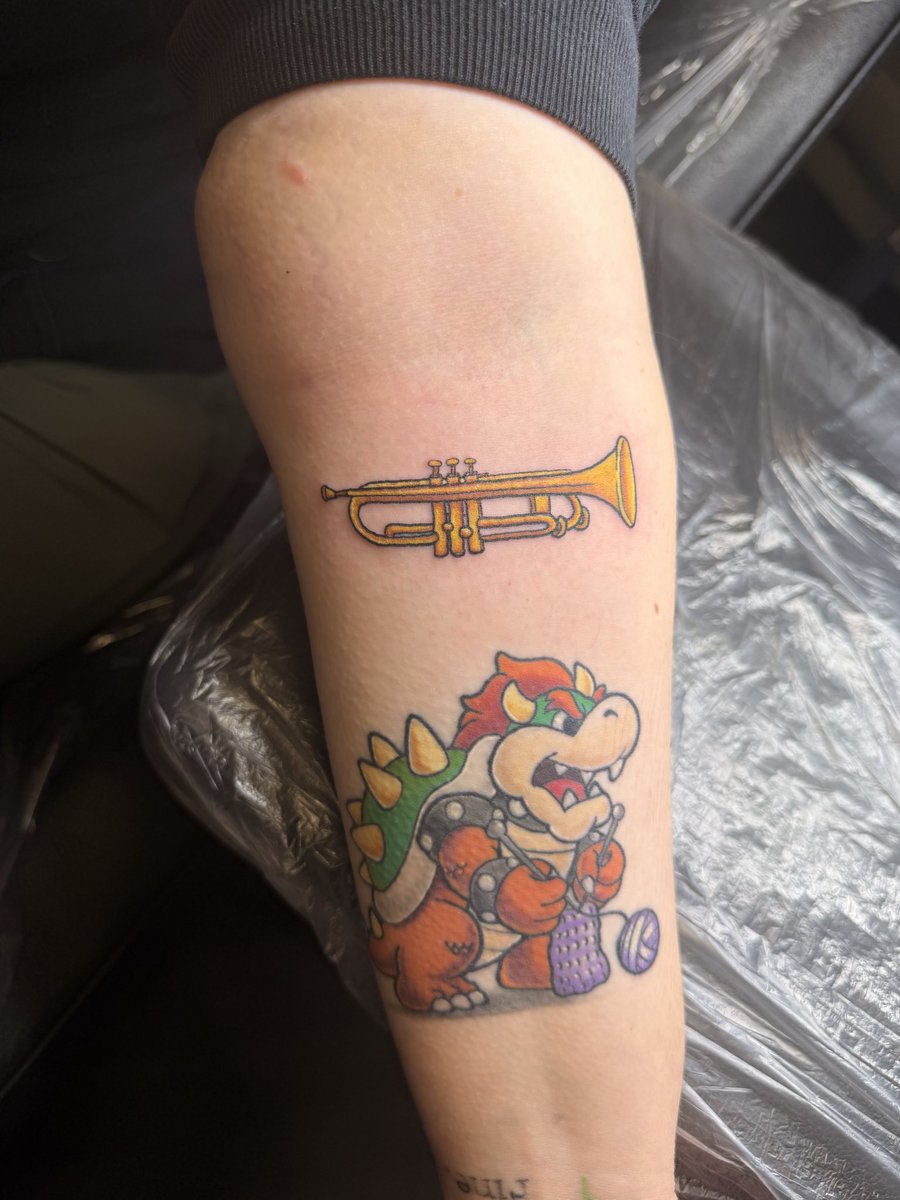 natlebert's tweet photo. @tyleroakley I got these 3 yesterday and today.  The bowser knitting is older but the trumpet is from today! https://t.co/hbrfQvpiKz
