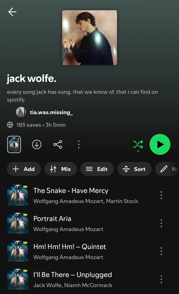 wolfestar03's tweet photo. I found a spotify playlist of every song jack has ever sung including jack and asha's random cover of thank you 😭😭😭 this is dedication https://t.co/mO3WmDwLyJ