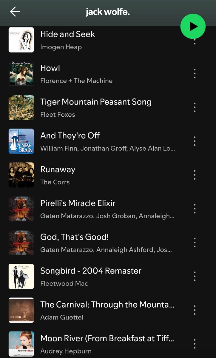 wolfestar03's tweet photo. I found a spotify playlist of every song jack has ever sung including jack and asha's random cover of thank you 😭😭😭 this is dedication https://t.co/mO3WmDwLyJ
