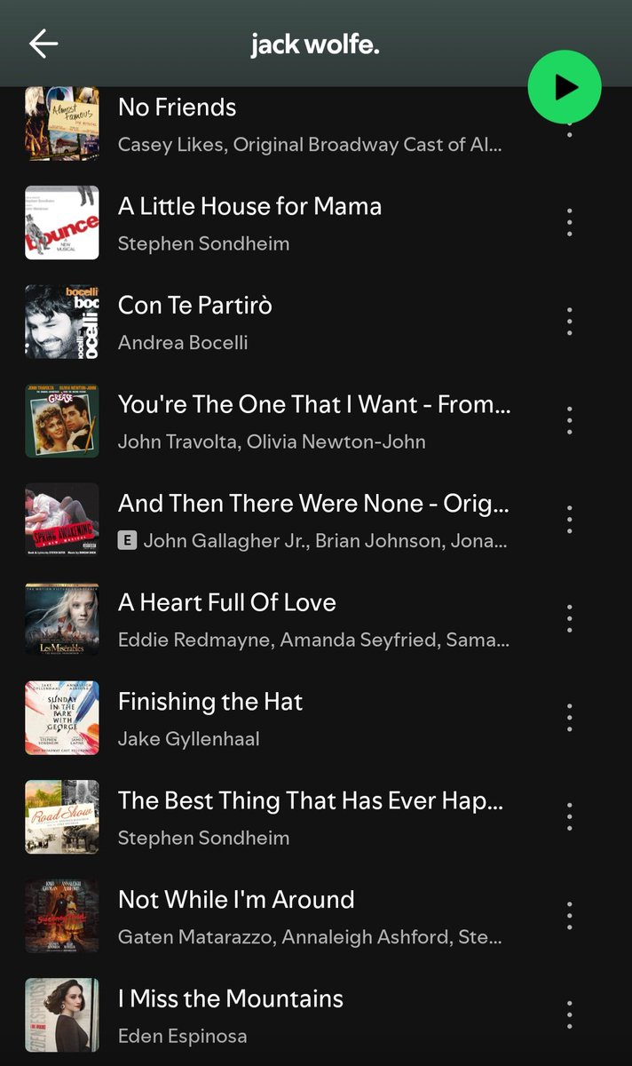 wolfestar03's tweet photo. I found a spotify playlist of every song jack has ever sung including jack and asha's random cover of thank you 😭😭😭 this is dedication https://t.co/mO3WmDwLyJ