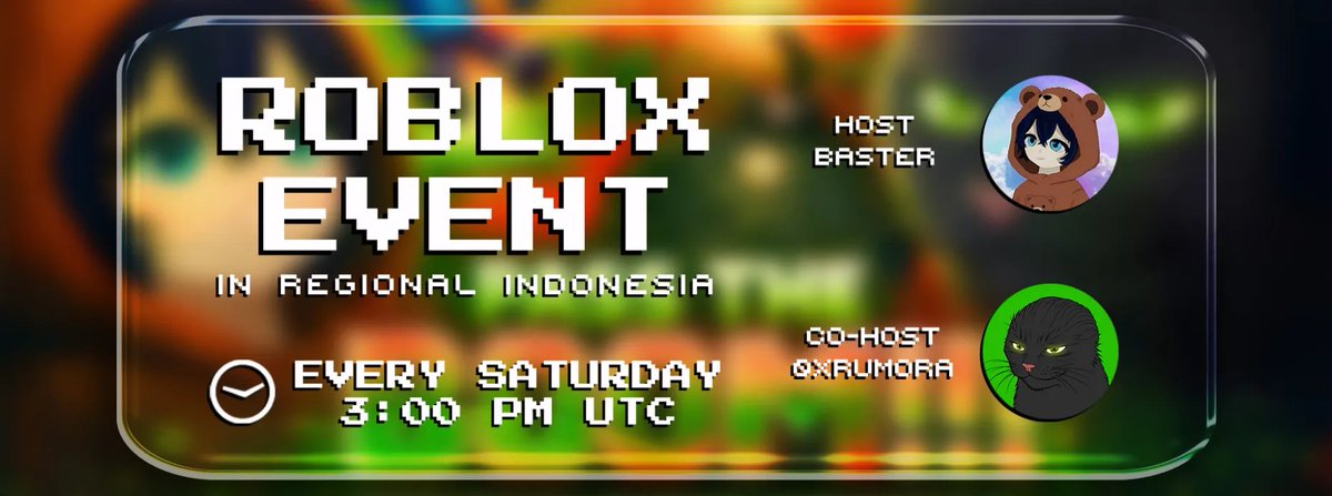 This Saturday at 3:00 PM UTC, join me as host &amp; co-host <a href="/Ox6ce4/">0xrumora (❖,❖)</a> for a fun Roblox session for Indonesia via <a href="/ritualnet/">Ritual</a>. 

More than just gaming, this is a chance to practice teamwork, quick communication, and staying calm under pressure. 

Plus, a special PFP prize from <a href="/whuanjg/">whuan (❖,❖)</a>