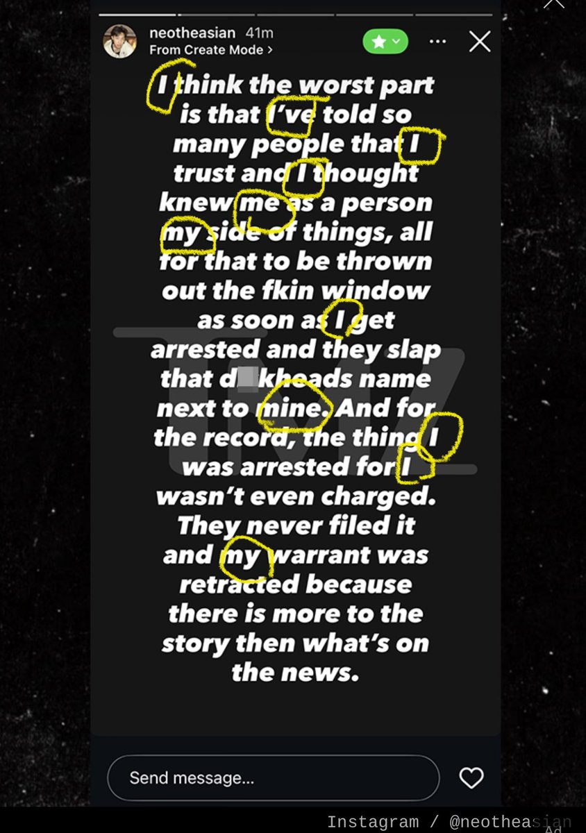 So here’s the thing, Neo: if you have to tell “my side of things,” that means you were involved in the “things.” You just want everyone to believe you did less of the “things.”

People who weren’t involved don’t have a “my side of things.”

And how tone-deaf are you exactly? Your