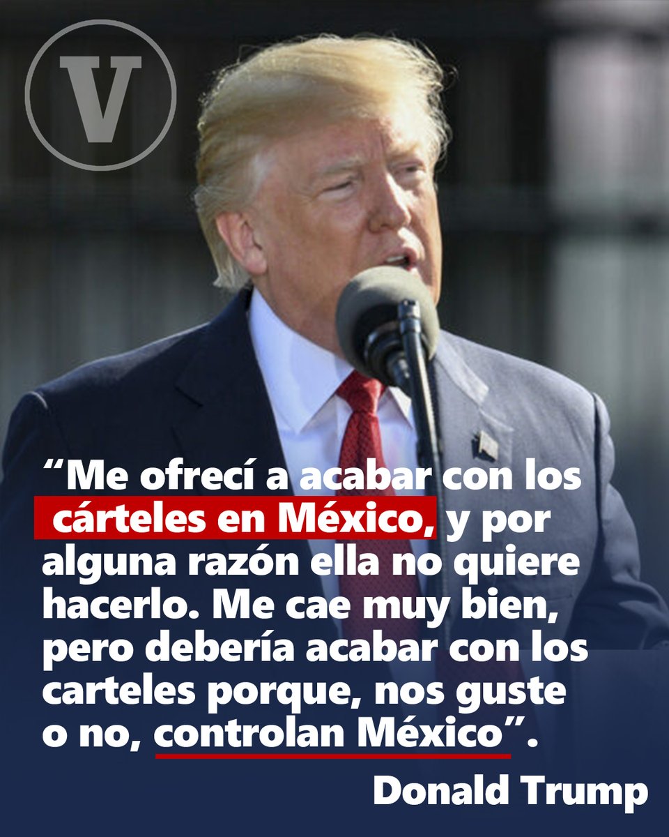 vozmichoacan's tweet photo. ⭕️ El presidente de EUA, Donald Trump, insistió en que Claudia Sheinbaum “no debería haber rechazado” su “ayuda” contra los cárteles.

➡️https://t.co/PimdQ6lQ9q https://t.co/dKVC3aJqBq