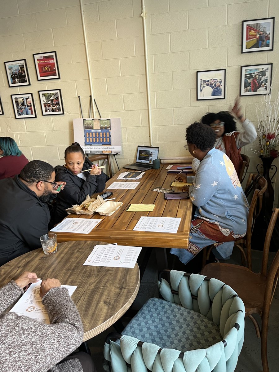 CCEJ40's tweet photo. Recruiting Certified Freedmen Genealogists. 8 recruits showed up! #CBACUSA #FRFT #GenealogyLab #DurhamNC #ReparationsNow #Delineation https://t.co/n0xxFcLaJC