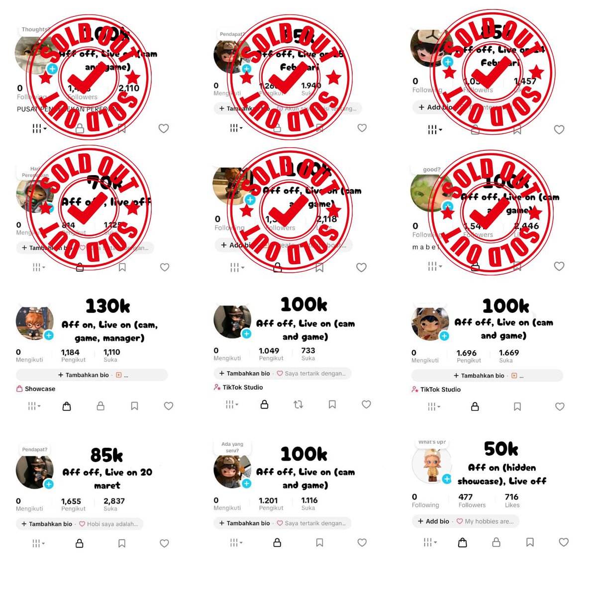 Mabel. Jual akun tiktok tweet media