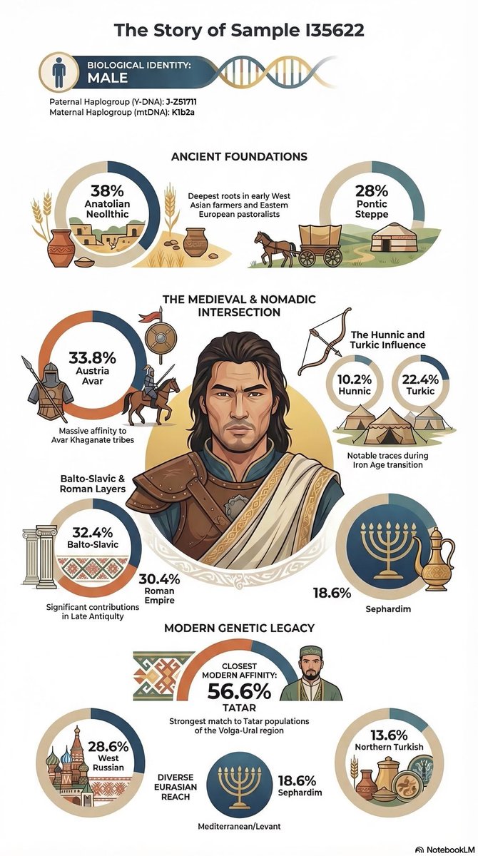 Ahmed_ben_Yasir's tweet photo. 1/ 🧵 Analyzing the genomic profile of sample Akbari2026:https://t.co/L3DyhPuTFK. This data, released as part of the Akbari 2026 study, reveals a remarkable trans-continental genetic history spanning from the Near East to the heart of Eurasia.￼ https://t.co/JOI0ua7mwS