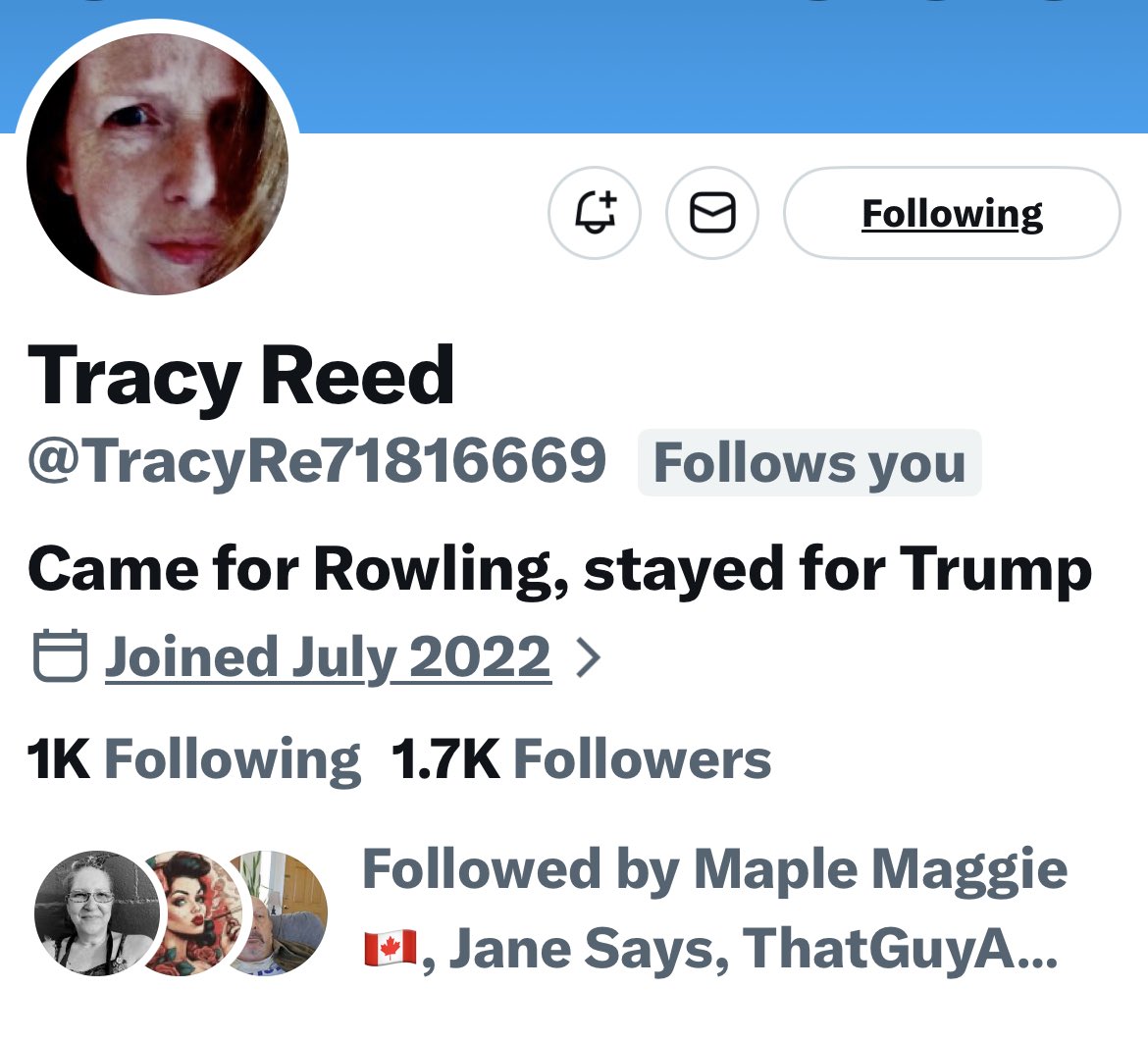 Hello Resisters, introducing Tracy <a href="/TracyRe71816669/">Tracy Reed</a>  

Came for Rowling, stayed for Trump, but cheering on the resistance crew with kindness, cat love ❤️🐱, support for friends in tough times, and quiet boosts for the blue wave 💙  

🐾Follow 💙Like 🚀Repost